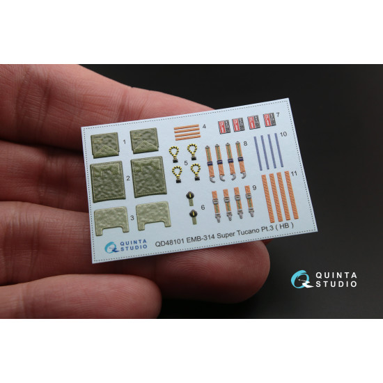 Quinta QD48101 - 1/48 3D-Printed interior for EMB-314 Super Tucano (HobbyBoss)