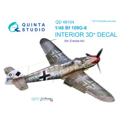 Quinta QD48104 - 1/48 3D-Printed & Coloured Interior for Bf 109G-6 (Zvezda Kit)