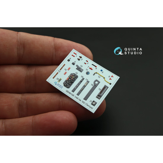 Quinta QD48106 - 1/48 3D-Printed coloured interior for He-162 Tamiya kit Quinta QD48106 - 1/48 3D-Printed coloured interior for He-162 Tamiya kit
