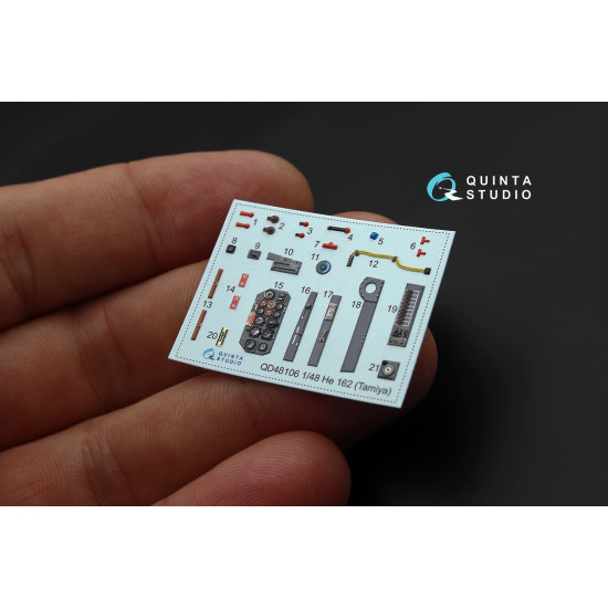 Quinta QD48106 - 1/48 3D-Printed coloured interior for He-162 Tamiya kit Quinta QD48106 - 1/48 3D-Printed coloured interior for He-162 Tamiya kit