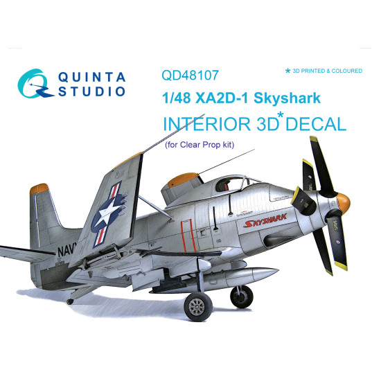 Quinta QD48107 - 1/48 3D-Printed coloured interior for XA2D-1 (Clear Prop kit)