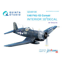 Quinta QD48108 - 1/48 3D-Printed & Coloured Interior for F4U-1D (Tamiya Kit)