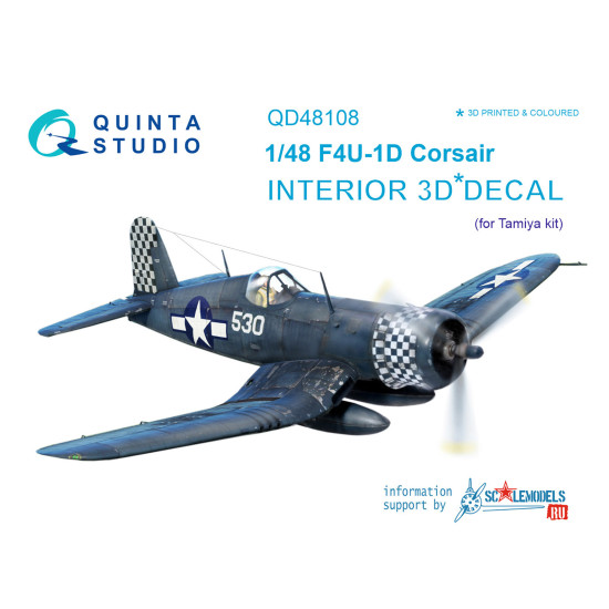 Quinta QD48108 - 1/48 3D-Printed & Coloured Interior for F4U-1D (Tamiya Kit)