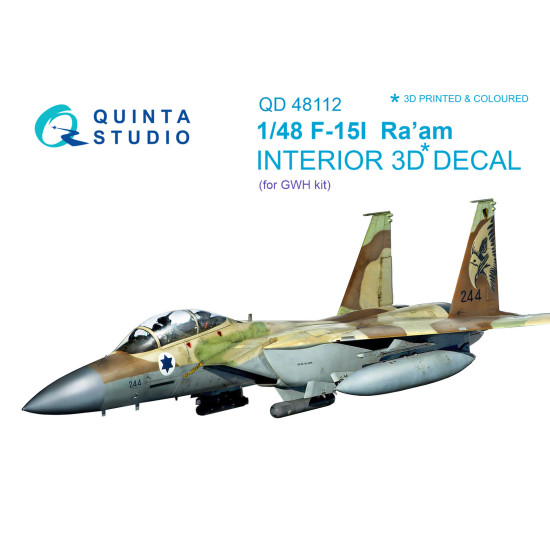 Quinta QD48112 - 1/48 3D-Printed colored interior for F-15I (GWH kit)