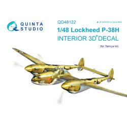 Quinta QD48122 - 1/48 3D-Printed & Coloured Interior for P-38H Tamiya Kit