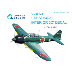 Quinta studios QD48123 - 1/48 3D-Printed and Coloured Interior for A6M3 (Tamiya)