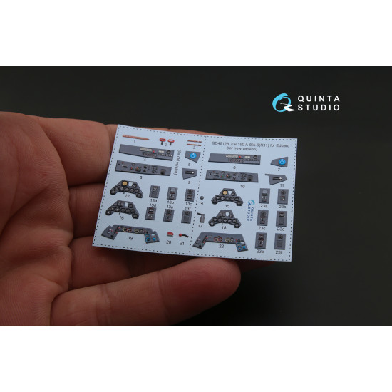 Quinta QD48128 - 1/48 3DPrinted interior for Fw 190 A-8/A-9 (R11) (Mars Models)