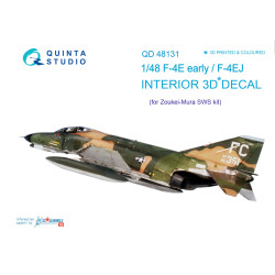 Quinta QD48131 - 1/48 3DPrintedcoloured Interior for F-4E earlyF-4EJ ZM SWS