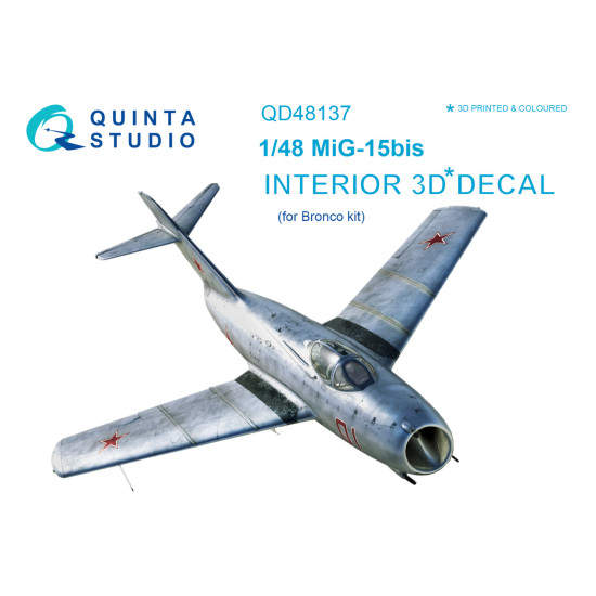 Quinta QD48137 - 1/48 3D-Printed & Coloured Interior for MiG-15 bis (Bronco Kit)