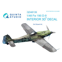 Quinta studio QD48139 - 1/48 3D-Printed & coloured interior for FW 190D-9 (Eduard kit)