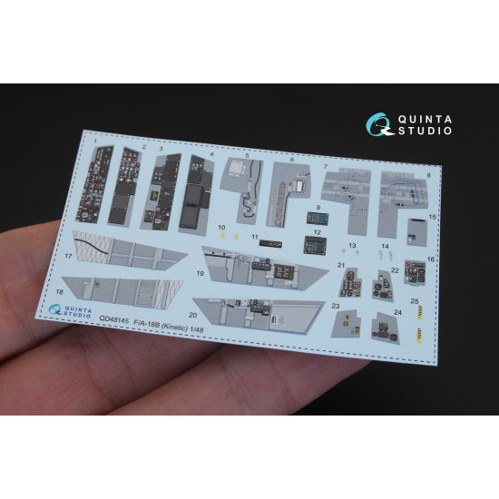 Quinta QD48145 - 1/48 3D-Printed colored interior for F/A-18B Kinetic kit