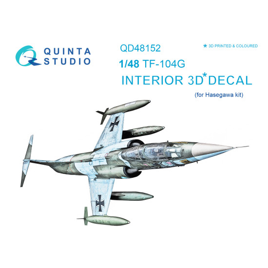 Quinta QD48152 - 1/48 3D-Printed colored interior for TF-104G Hasegawa kit