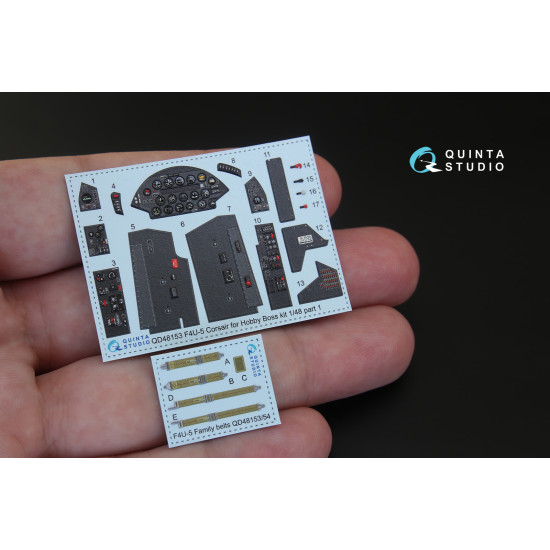 Quinta QD48153 - 1/48 3D-Printed & coloured interior for F4U-5 (Hobby Boss kit)