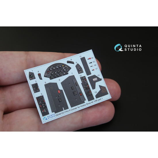 Quinta QD48153 - 1/48 3D-Printed & coloured interior for F4U-5 (Hobby Boss kit)