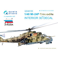 Quinta QD48155 - 1/48 3D-Printed & coloured Interior for Mi-24P Zvezda kit