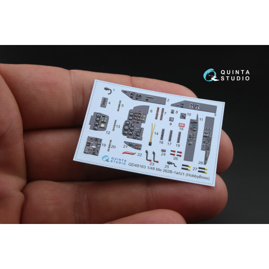 Quinta QD48163 - 1/48 3D-Printed coloured interior for Me 262B-1a HobbyBoss