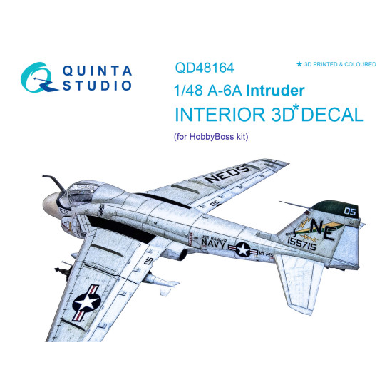 Quinta QD48164 - 1/48 3D-Printed interior for A-6A Intruder (HobbyBoss kit)