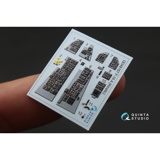 Quinta QD48167 - 1/48 3D-Printed & Coloured Interior for F-16A (Kinetic Kit)