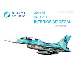 Quinta QD48168 1/48 3D-Printed and Coloured Interior for F-16B Kinetic Kit