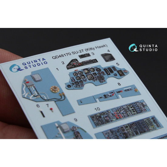 Quinta QD48170 - 1/48 3D-Printed & Coloured Interior for Su-27 (KittyHawk Kit)