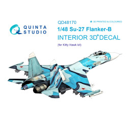 Quinta QD48170 - 1/48 3D-Printed & Coloured Interior for Su-27 (KittyHawk Kit)