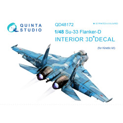 Quinta QD48172 - 1/48 3D-Printed & Coloured Interior for Su-33 (Kinetic Kit)