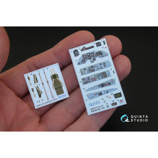 Quinta QD48173 - 1/48 3D-Printed & coloured interior for Su-33 (Minibase kit) Quinta QD48173 - 1/48 3D-Printed & coloured interior for Su-33 (Minibase kit)