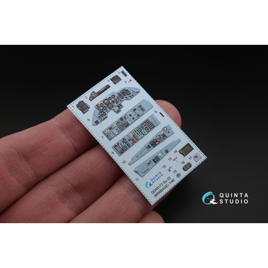 Quinta QD48173 - 1/48 3D-Printed & coloured interior for Su-33 (Minibase kit) Quinta QD48173 - 1/48 3D-Printed & coloured interior for Su-33 (Minibase kit)