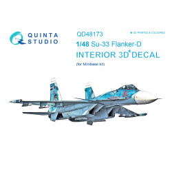 Quinta QD48173 - 1/48 3D-Printed & coloured interior for Su-33 (Minibase kit)