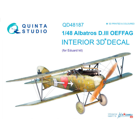 Quinta QD48187 - 1/48 3D-Printed interior for Albatros D.III OEFFAG (Eduard kit)