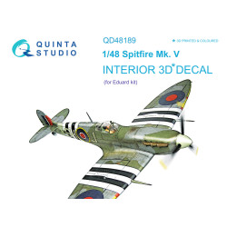 Quinta QD48189 - 1/48 3D-Printed & coloured interior for Spitfire Mk.V Eduard