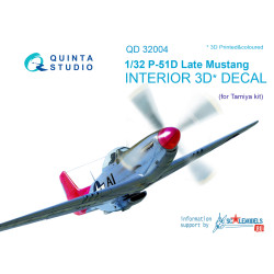 Quinta QD32004 - 1/32 3D-Printed coloured interior for P-51D Late Tamiya kit