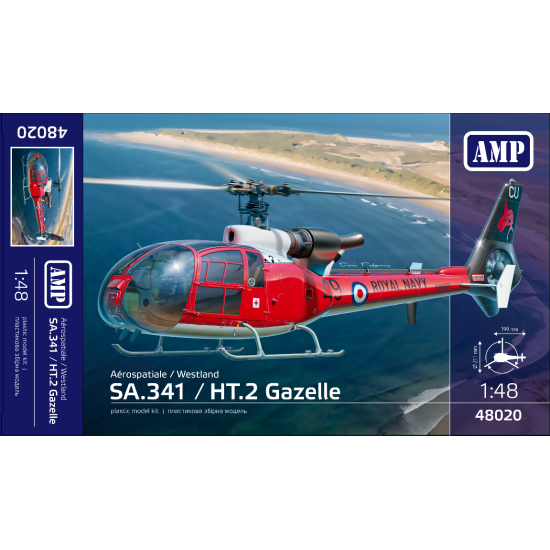 AMP 48-020 - 1/48 - Aerospatiale / Westland Gazelle helicopter plastic model kit