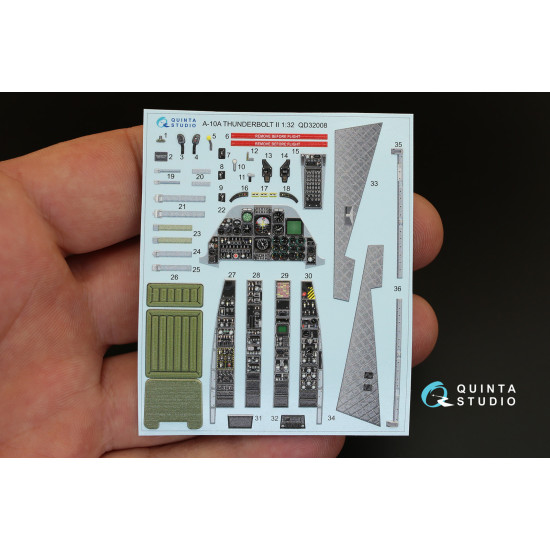 Quinta QD32008 - 1/32 3D-Printed  coloured Interior for A-10A Trumpeter kit