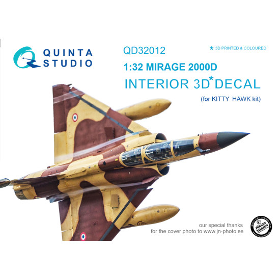 Quinta QD32012 - 1/32 3D-Printed & coloured interior Mirage 2000D (Kitty Hawk)