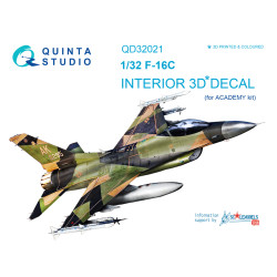 Quinta QD32021 - 1/32 3D-Printed & coloured interior for F-16C Academy kit