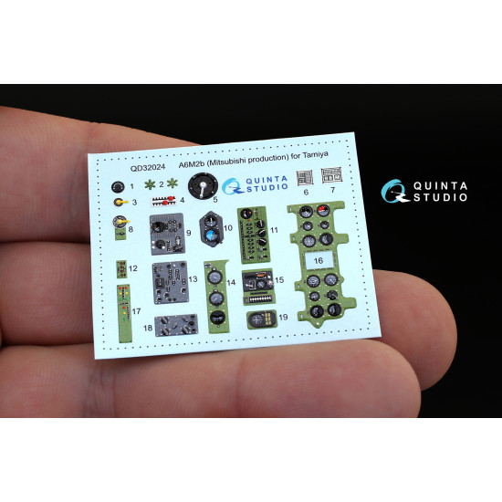 Quinta QD32024 - 1/32 3D-Printed interior for A6M2b (Mitsubishi prod) (Tamiya kit) Quinta QD32024 - 1/32 3D-Printed interior for A6M2b (Mitsubishi prod) (Tamiya kit)