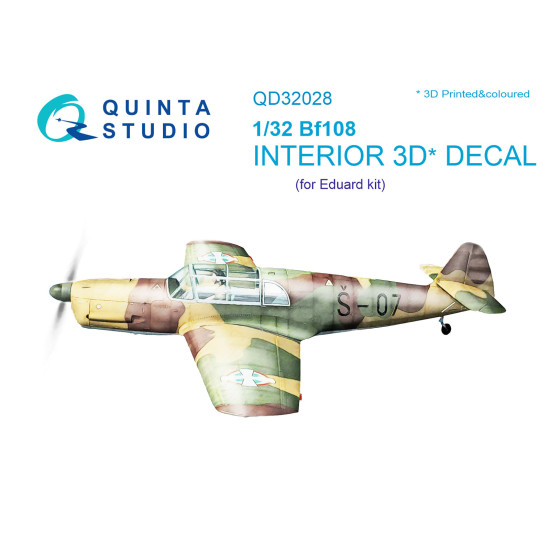 Quinta QD32028 - 1/32 3D-Printed coloured interior for Bf 108 Eduard kit