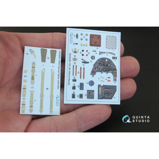 Quinta QD32029 - 1/32 3D-Printed coloured Interior for Bf 109G-6 Revell kit Quinta QD32029 - 1/32 3D-Printed coloured Interior for Bf 109G-6 Revell kit