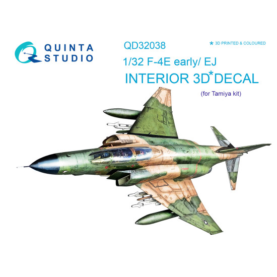 Quinta QD32038 - 1/32 3D-Printed interior for F-4E early/F-4EJ (Tamiya kit)