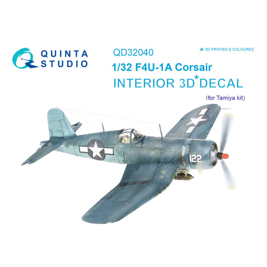 Quinta QD32040 - 1/32 3D-Printed Interior for F4U-1A Corsair (Tamiya)