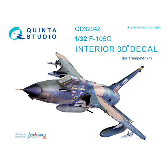 Quinta QD32042 - 1/32 3D-Printed & coloured Interior for F-105G (Trumpeter kit) Quinta QD32042 - 1/32 3D-Printed & coloured Interior for F-105G (Trumpeter kit)