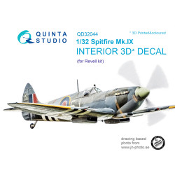 Quinta QD32044 - 1/32 3D Printed & Coloured Interior for Spitfire Mk. IX (Revell)