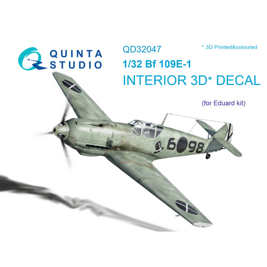 Quinta QD32047 - 1/32 3D-Printed interior for Bf 109E-1 (Eduard kit) Quinta QD32047 - 1/32 3D-Printed interior for Bf 109E-1 (Eduard kit)