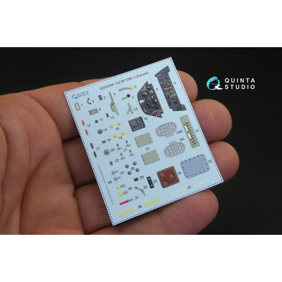 Quinta QD32048 - 1/32 3D-Printed coloured Interior for Bf 109E-3 Eduard kit Quinta QD32048 - 1/32 3D-Printed coloured Interior for Bf 109E-3 Eduard kit