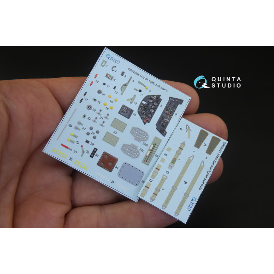 Quinta QD32048 - 1/32 3D-Printed coloured Interior for Bf 109E-3 Eduard kit Quinta QD32048 - 1/32 3D-Printed coloured Interior for Bf 109E-3 Eduard kit