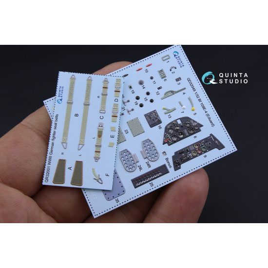 Quinta QD32049 - 1/32 3D-Printed coloured interior for Bf 109E-4 Eduard kit Quinta QD32049 - 1/32 3D-Printed coloured interior for Bf 109E-4 Eduard kit
