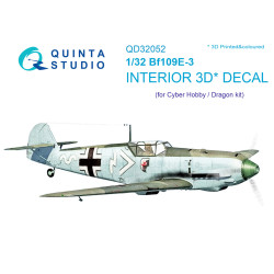 Quinta QD32052 - 1/32 Bf 109E-3 3D-Printed interior (for Cyber-hobby/Dragon kit)