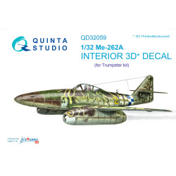 Quinta QD32059 - 1/32 3D-Printed & Coloured Interior for Me-262A Trumpeter Kit
