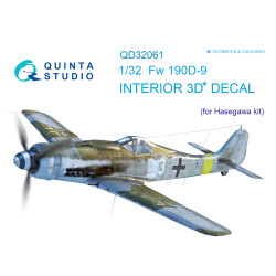 Quinta QD32061 - 1/32 3D-Printed colored interior for FW 190D-9 (Hasegawa)
